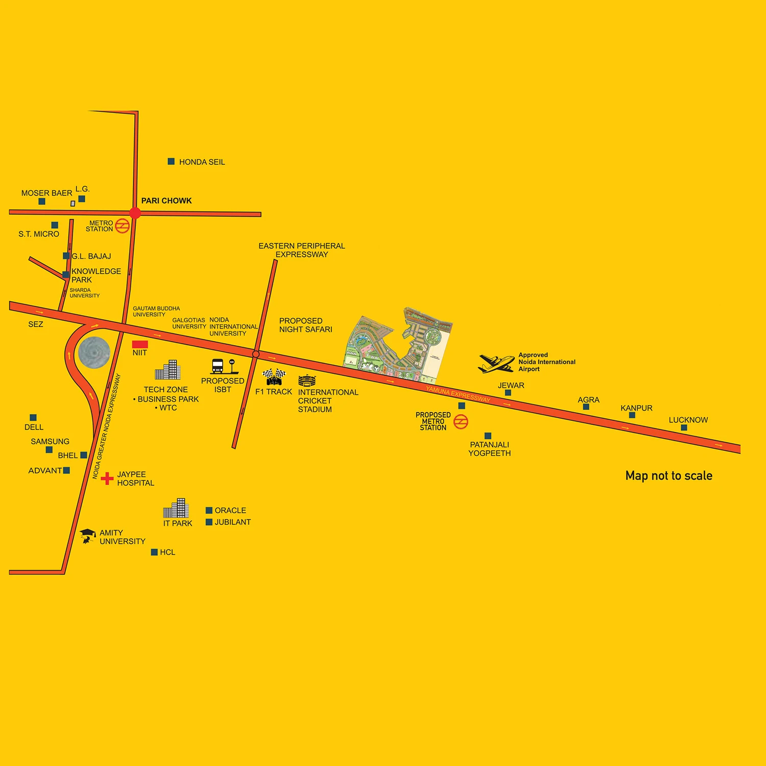 location advantage of gaur luxury studio apartments